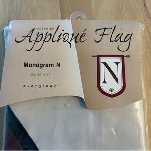 Evergreen Monogram N Appliqué Flag